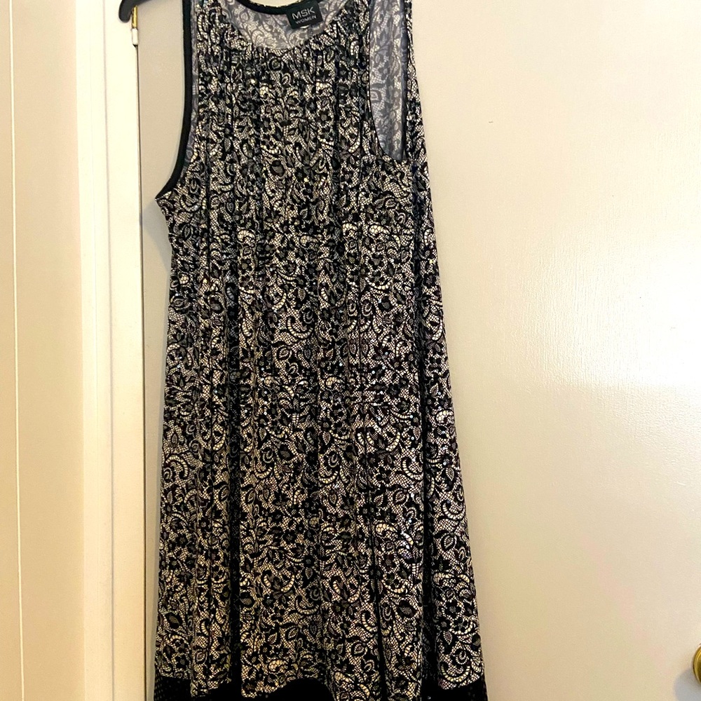 MSK Size 3X Sleeveless Dress Look of Lace with Sequins